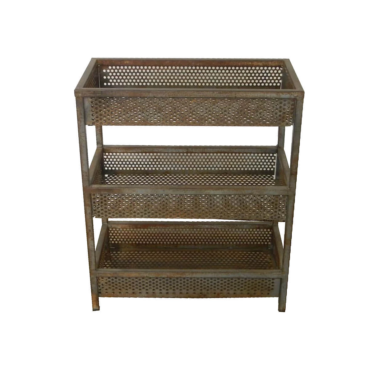 Perforated metal cabinet with three shelves, 60s 1061700