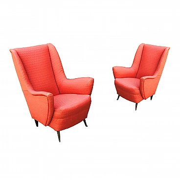 Pair of Italian Armchairs in the Spirit of ISA-BERGAMO