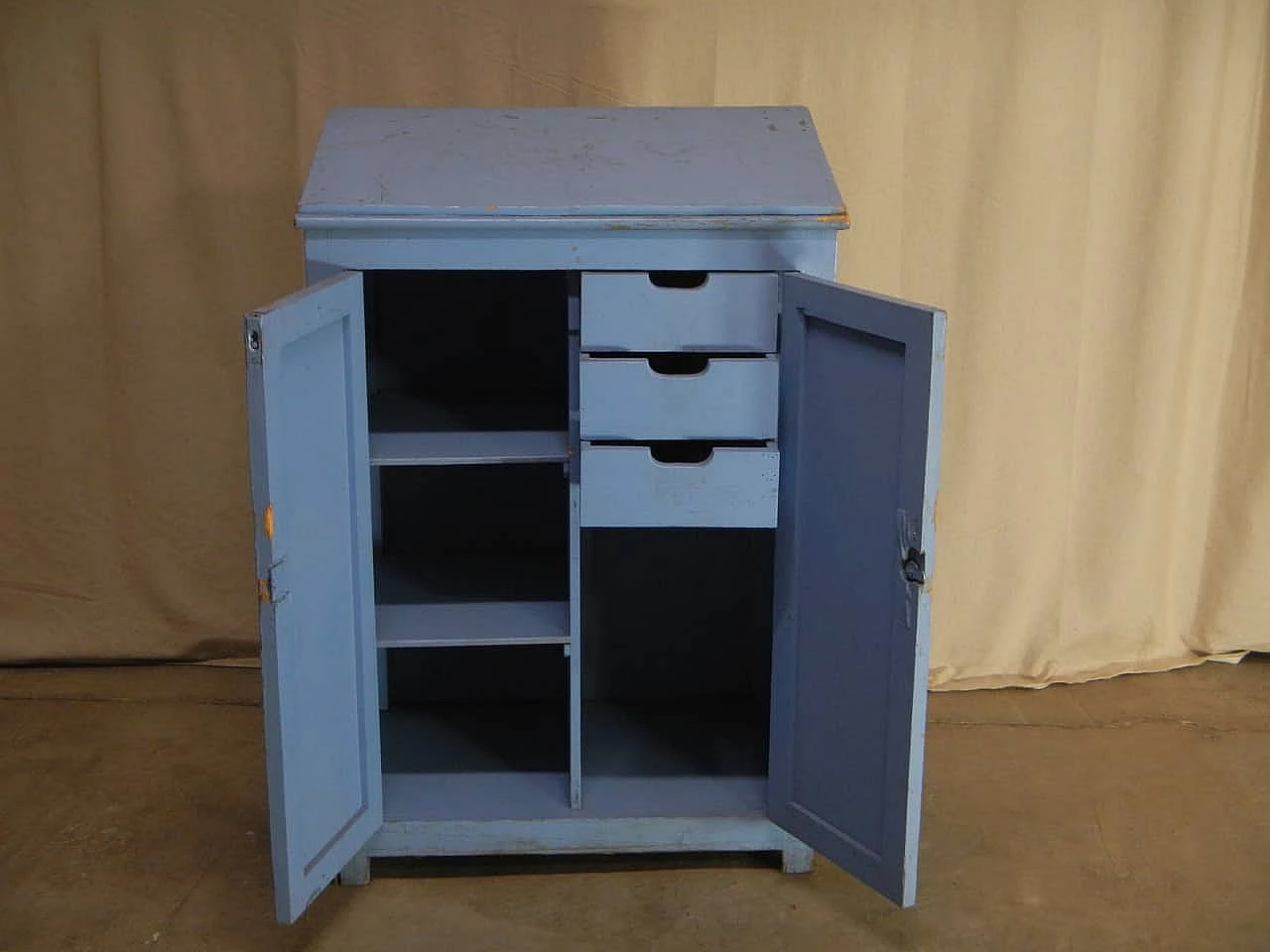 Lectern cabinet with doors and drawers, '70s 1061850