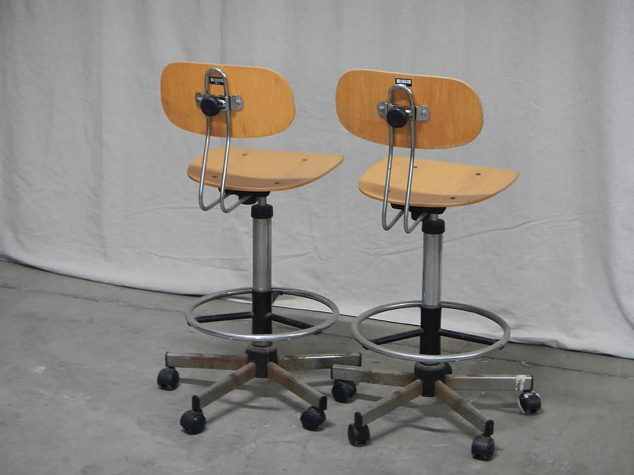 4 office stools, 80s 1062115
