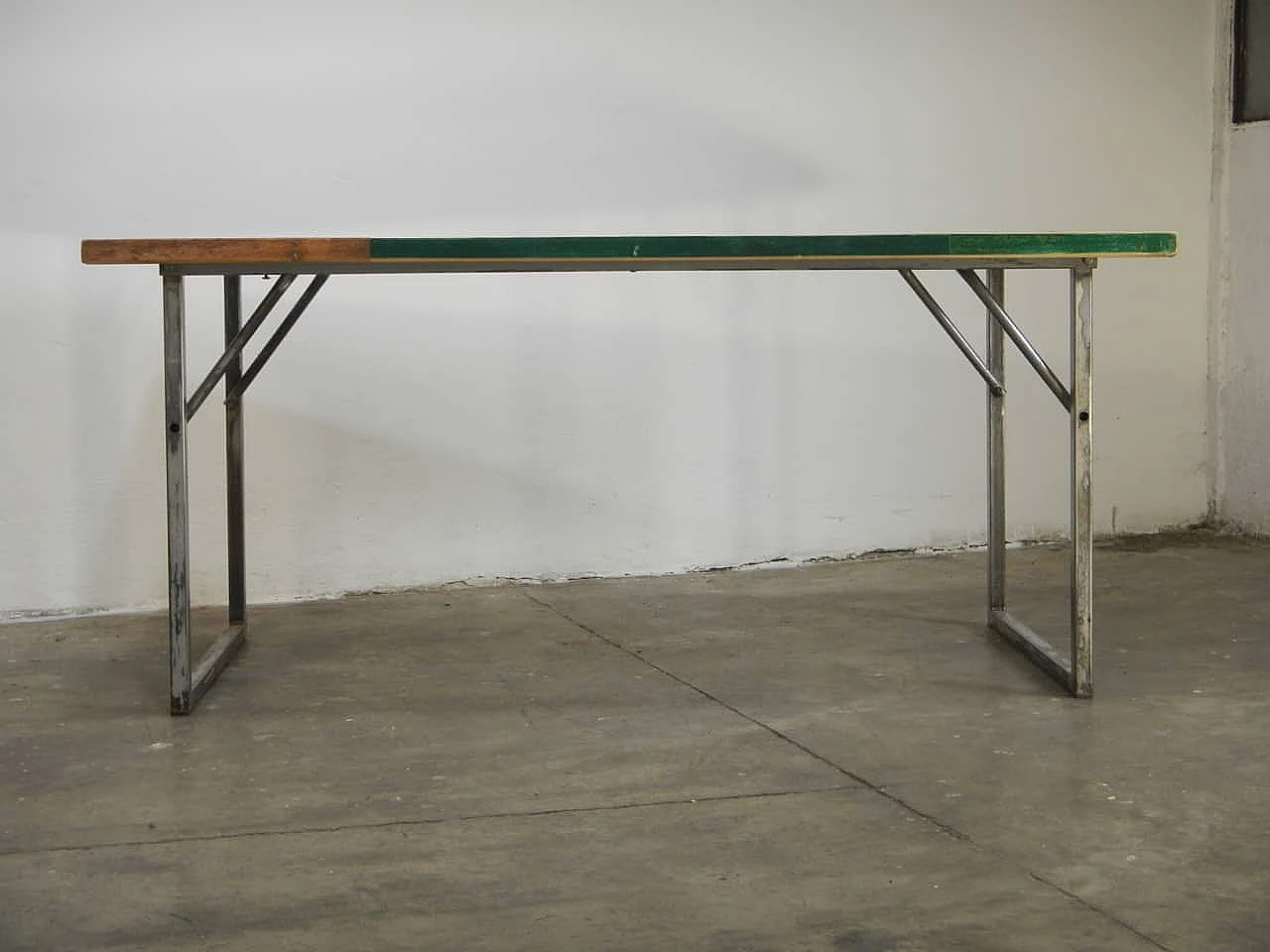 Tavolo con piano in patchwork di legno con gambe pieghevoli 1062431