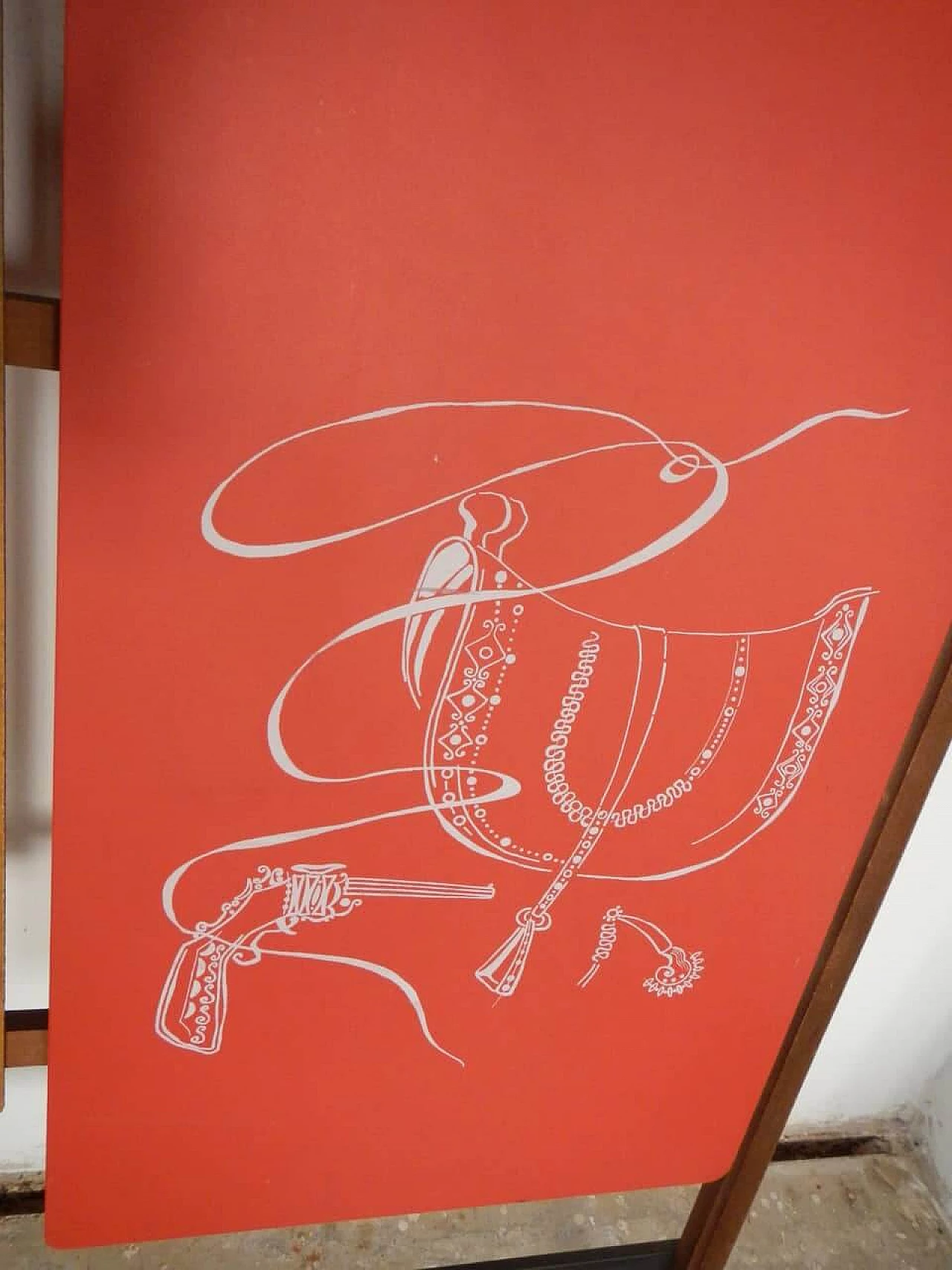 Appendiabiti da muro, in skay rosso, anni '50 1062504