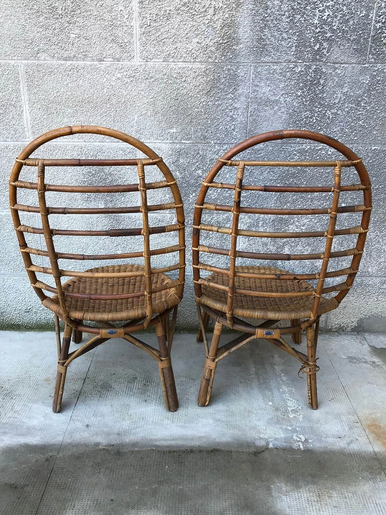 Rush and rattan chairs Emilio Paoli Florence, 1960s 5