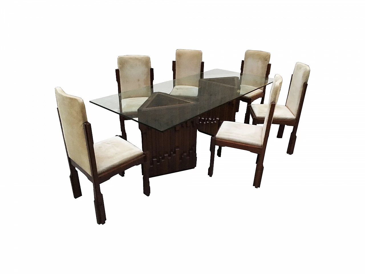 Vintage Italian Norman Dining Table Set by Luciano Frigerio for Frigerio - Desio 1062768