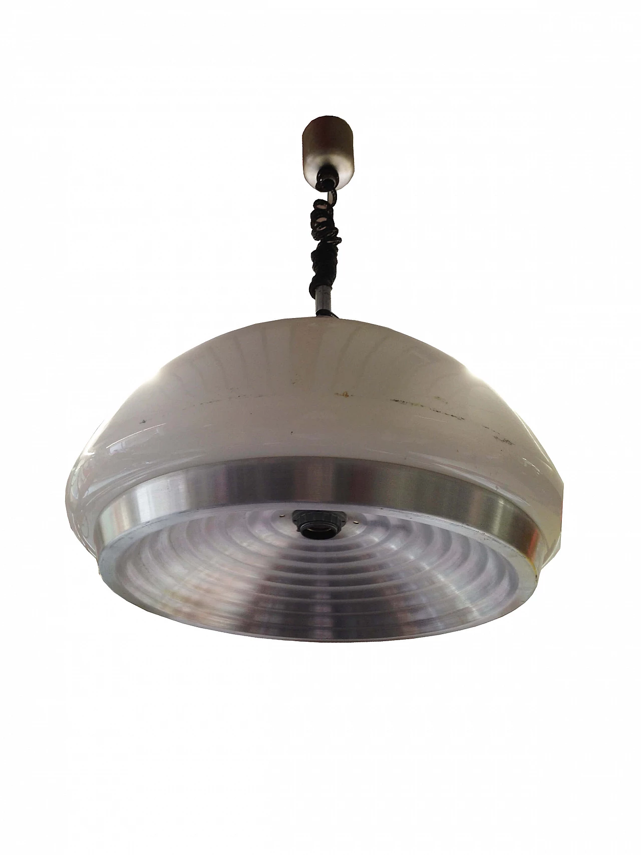 Lampada da soffitto in perspex e metallo,  anni '70 1062865