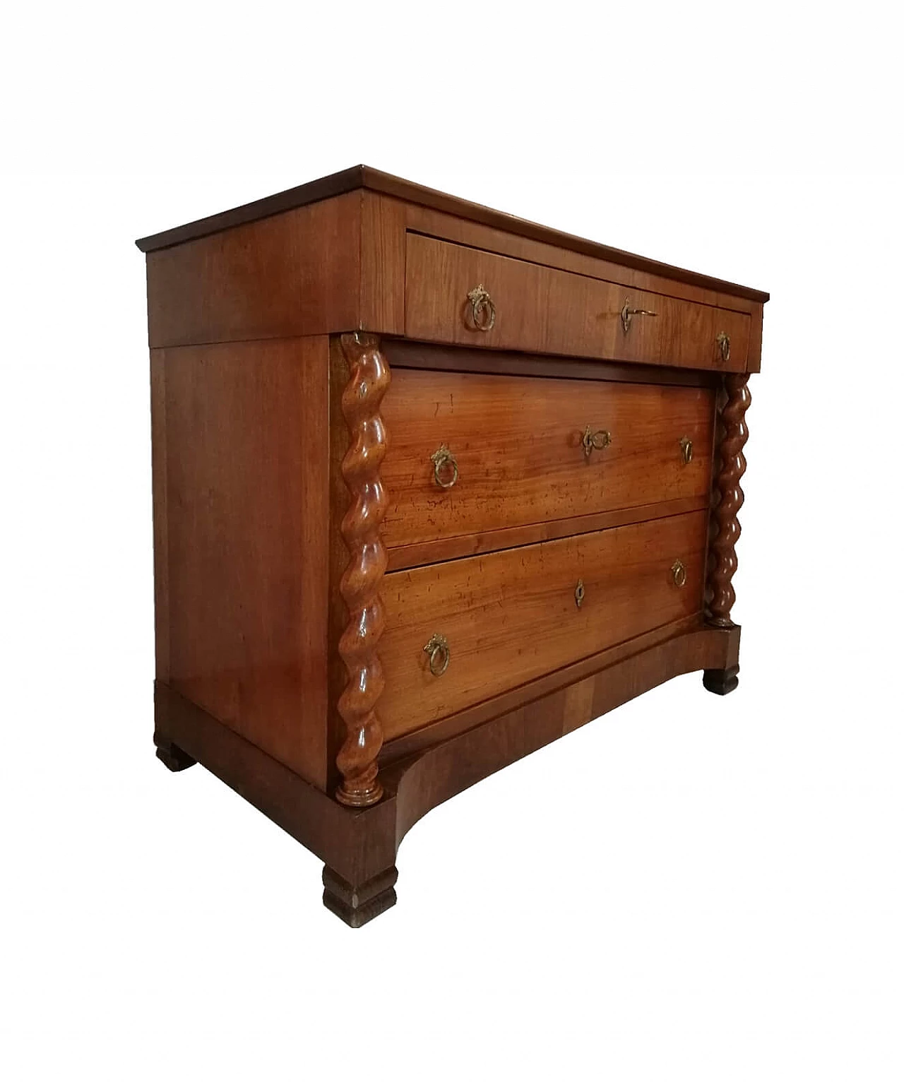 Walnut chest of drawers with turned columns, early 20th century 1062876