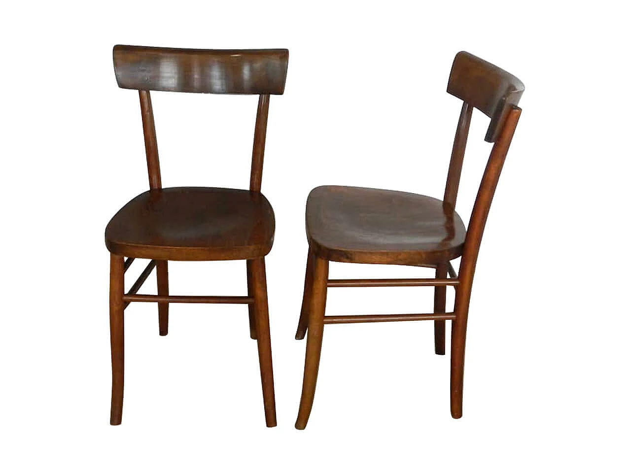 Pair of bisto chairs in curved beech wood, Italy, 50s 1062930