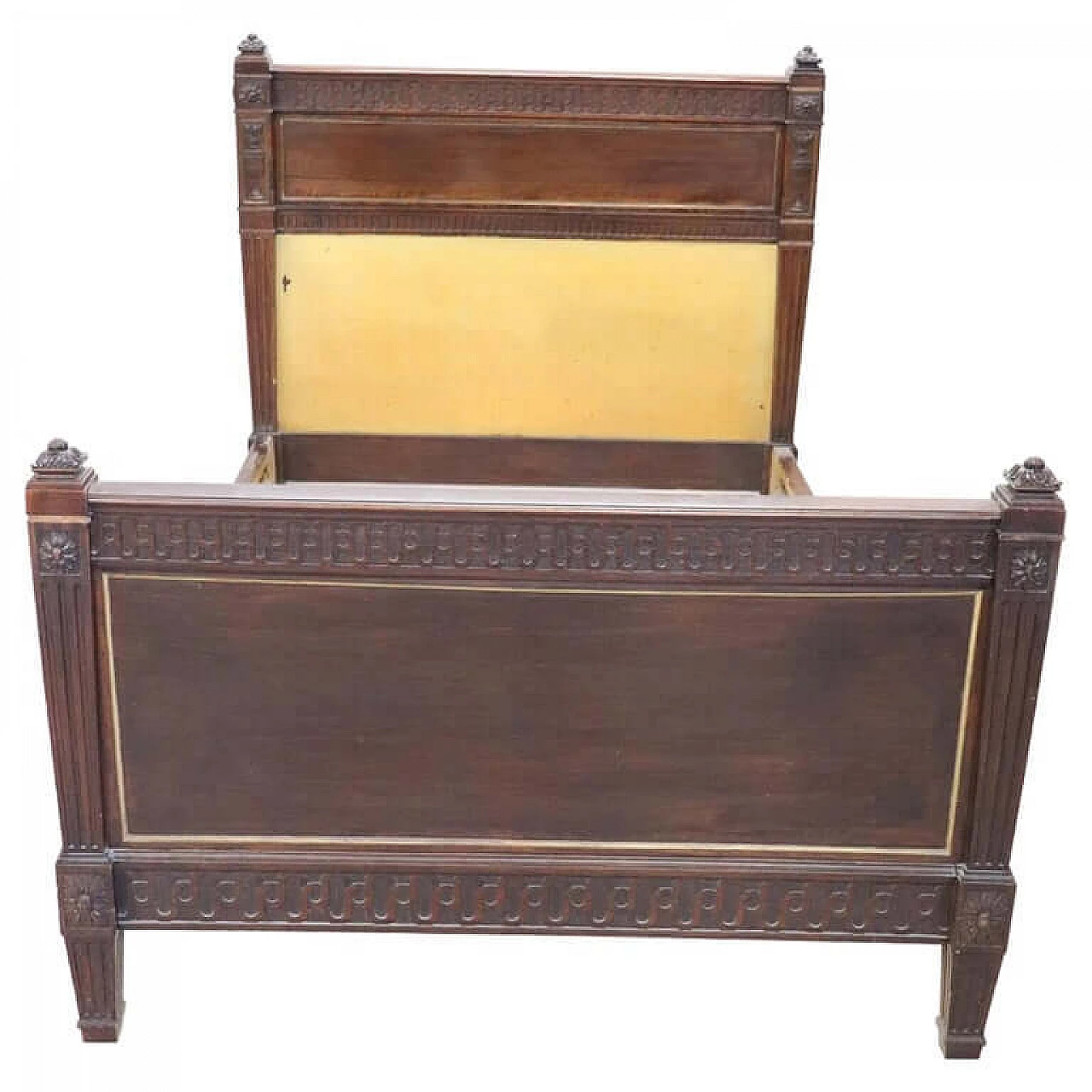 Antique bed in Louis XVI style solid walnut late nineteenth century 1063123