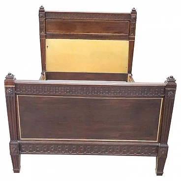 Antique bed in Louis XVI style solid walnut late nineteenth century