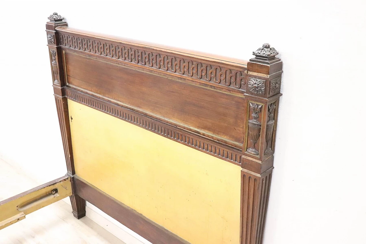 Antique bed in Louis XVI style solid walnut late nineteenth century 1063129