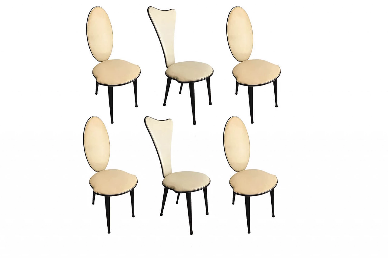 Six Umberto Mascagni Dining Chairs, 1960s 1