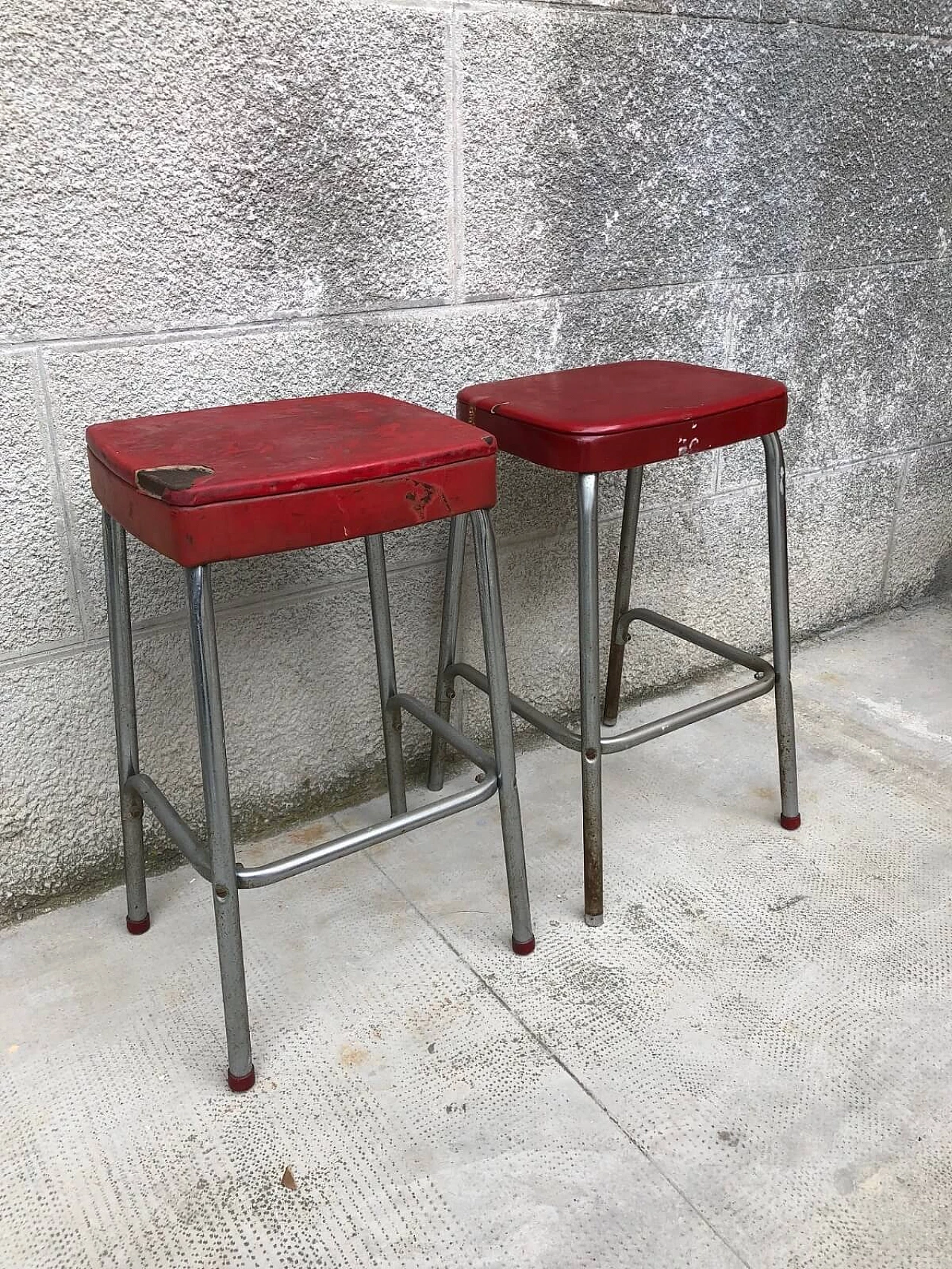 Sgabelli rossi da cucina vintage "American style" , anni '60 3