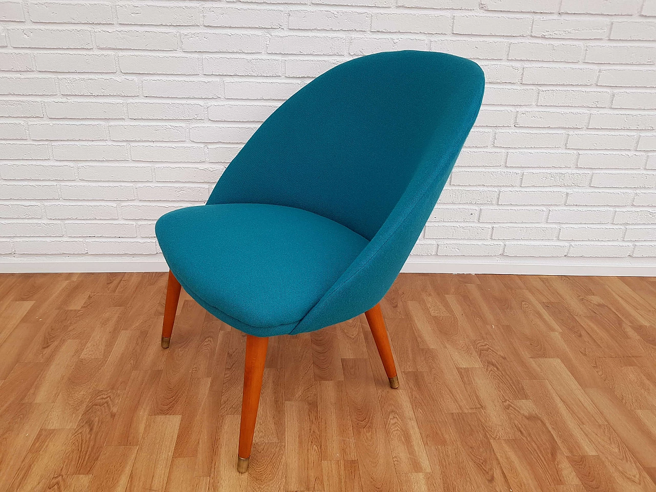 Danish designed lounge chair, 70's, wool, completely restored 1063686