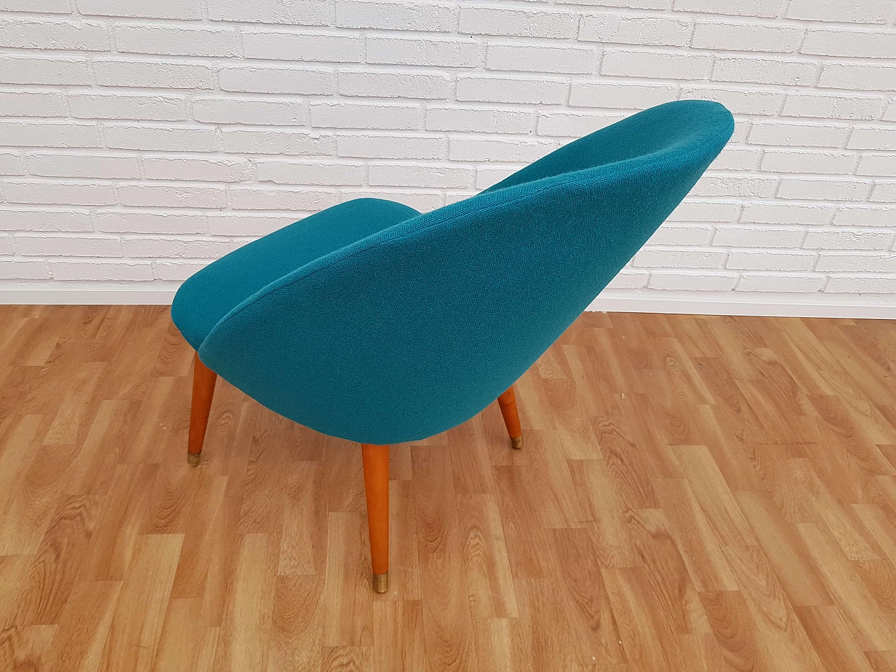 Danish designed lounge chair, 70's, wool, completely restored 1063690