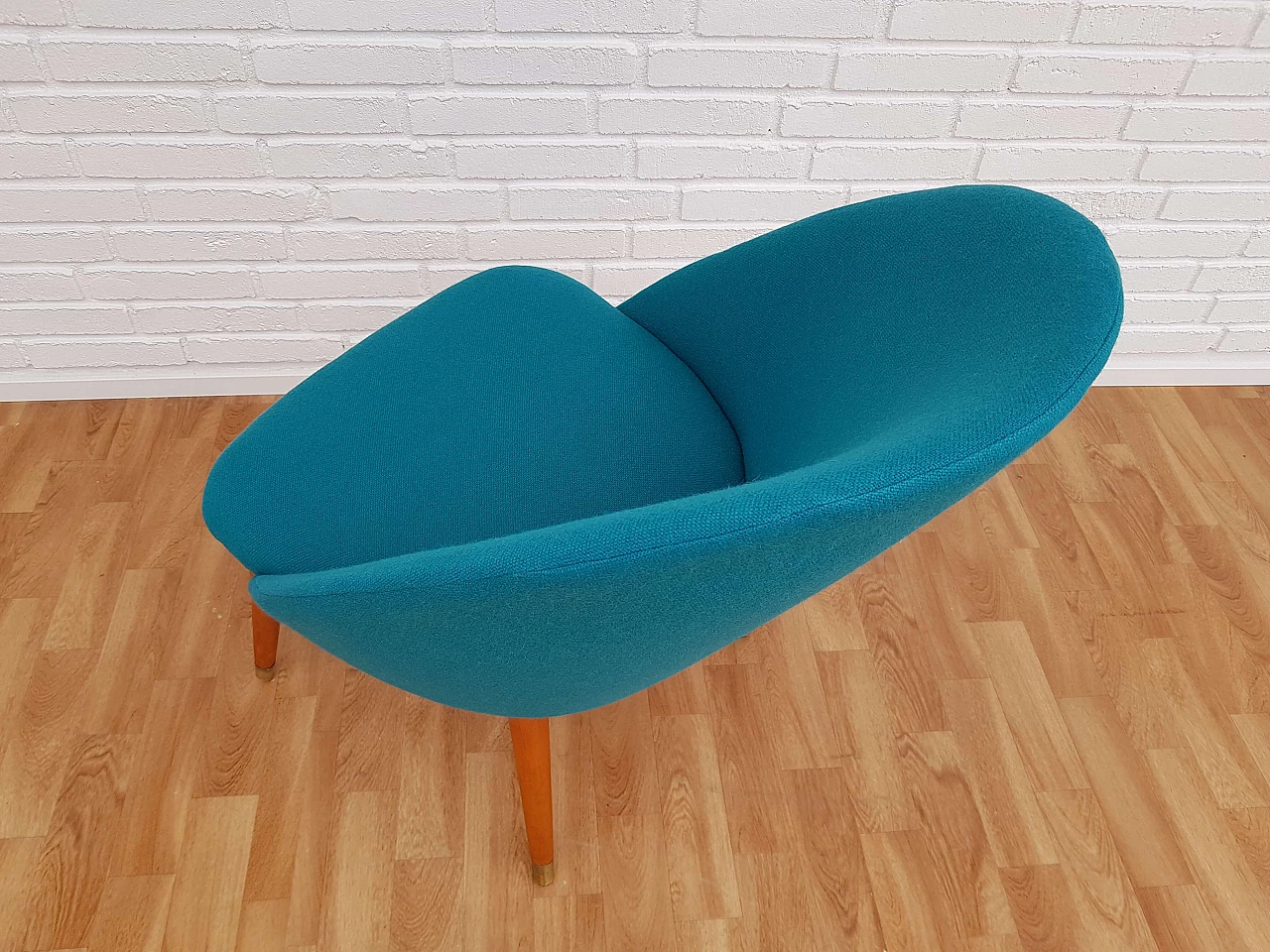 Danish designed lounge chair, 70's, wool, completely restored 1063691