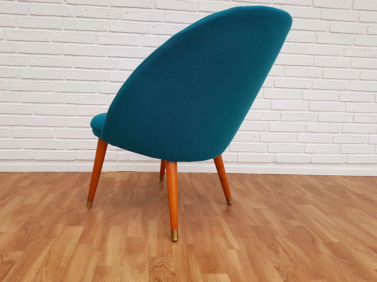 Danish designed lounge chair, 70's, wool, completely restored 1063692