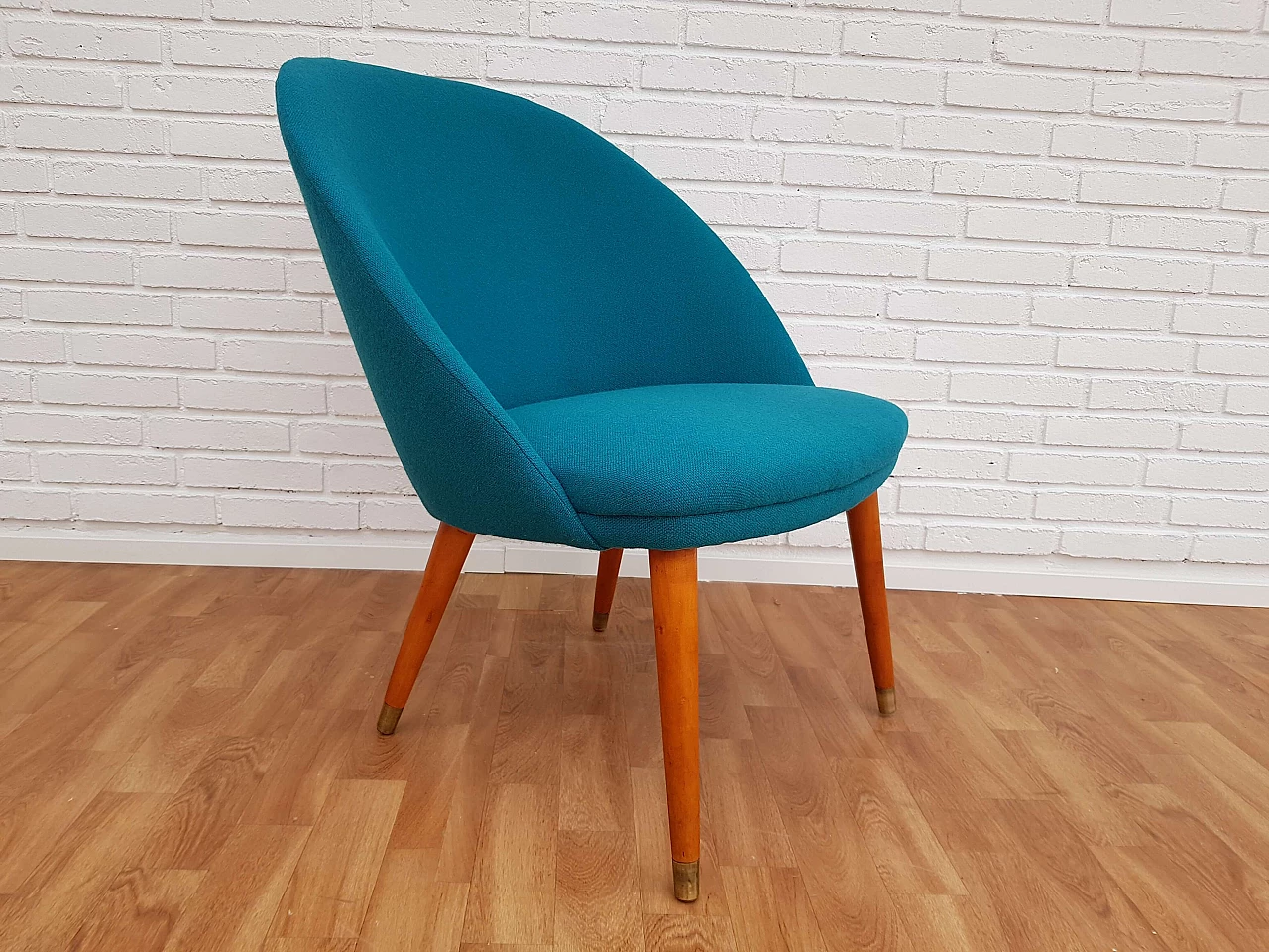 Danish designed lounge chair, 70's, wool, completely restored 1063694