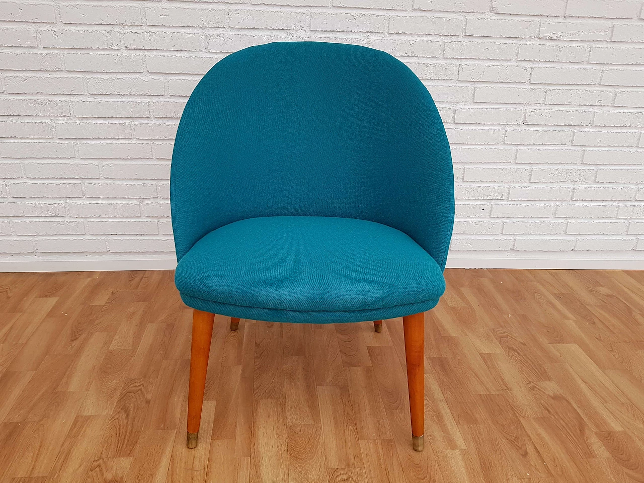 Danish designed lounge chair, 70's, wool, completely restored 1063697