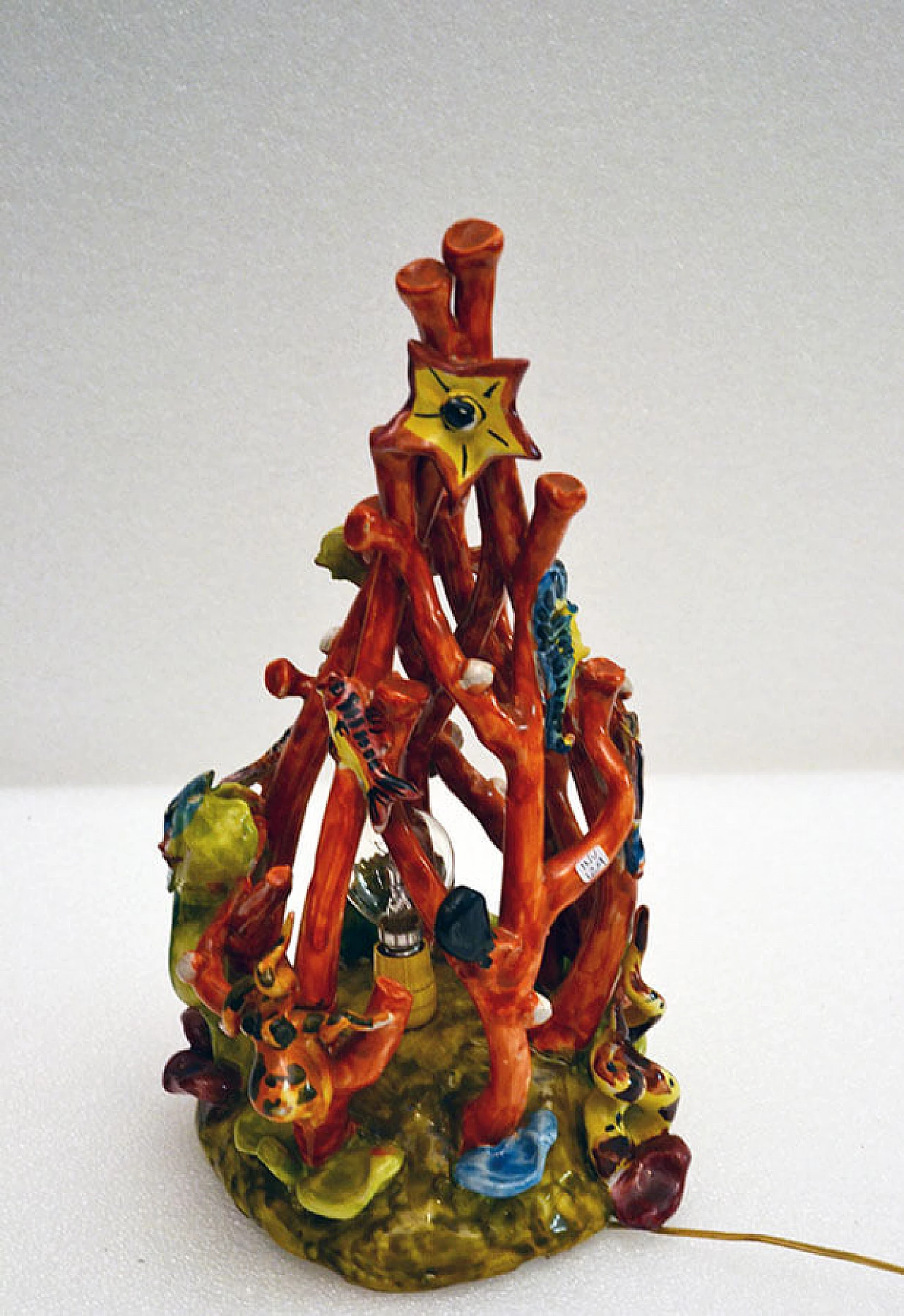 Vietri ceramic sculpture/lamp depicting coral and fishes, Italy, 60s 1063730