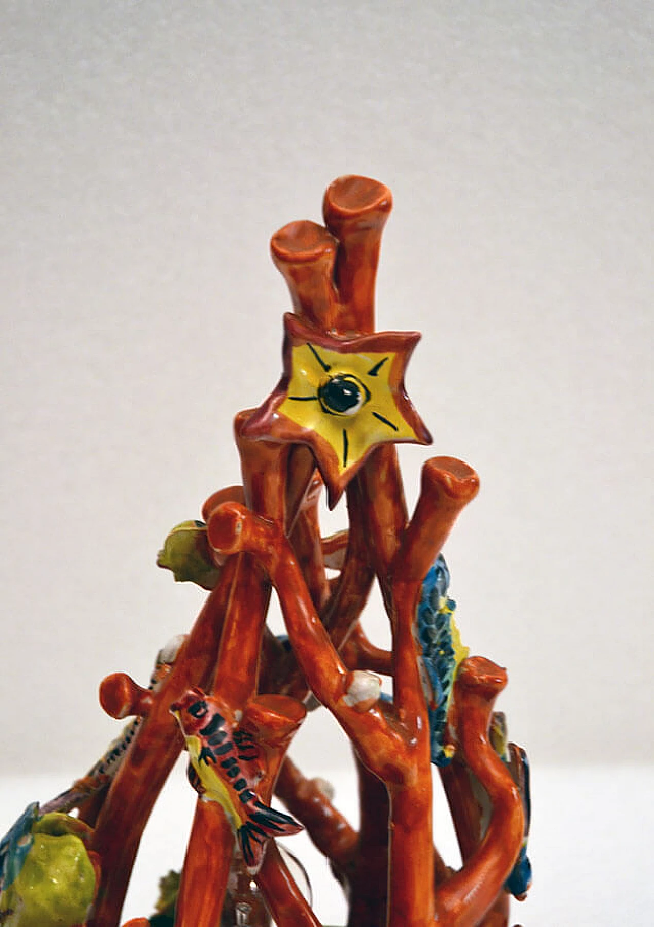 Vietri ceramic sculpture/lamp depicting coral and fishes, Italy, 60s 1063734