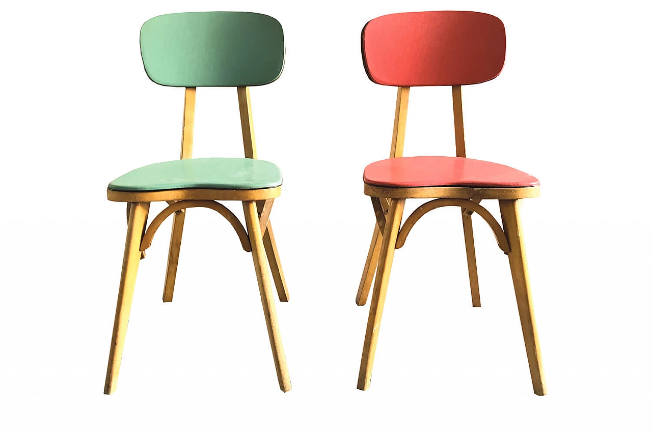 Pair of Baumann style bistro chairs 8