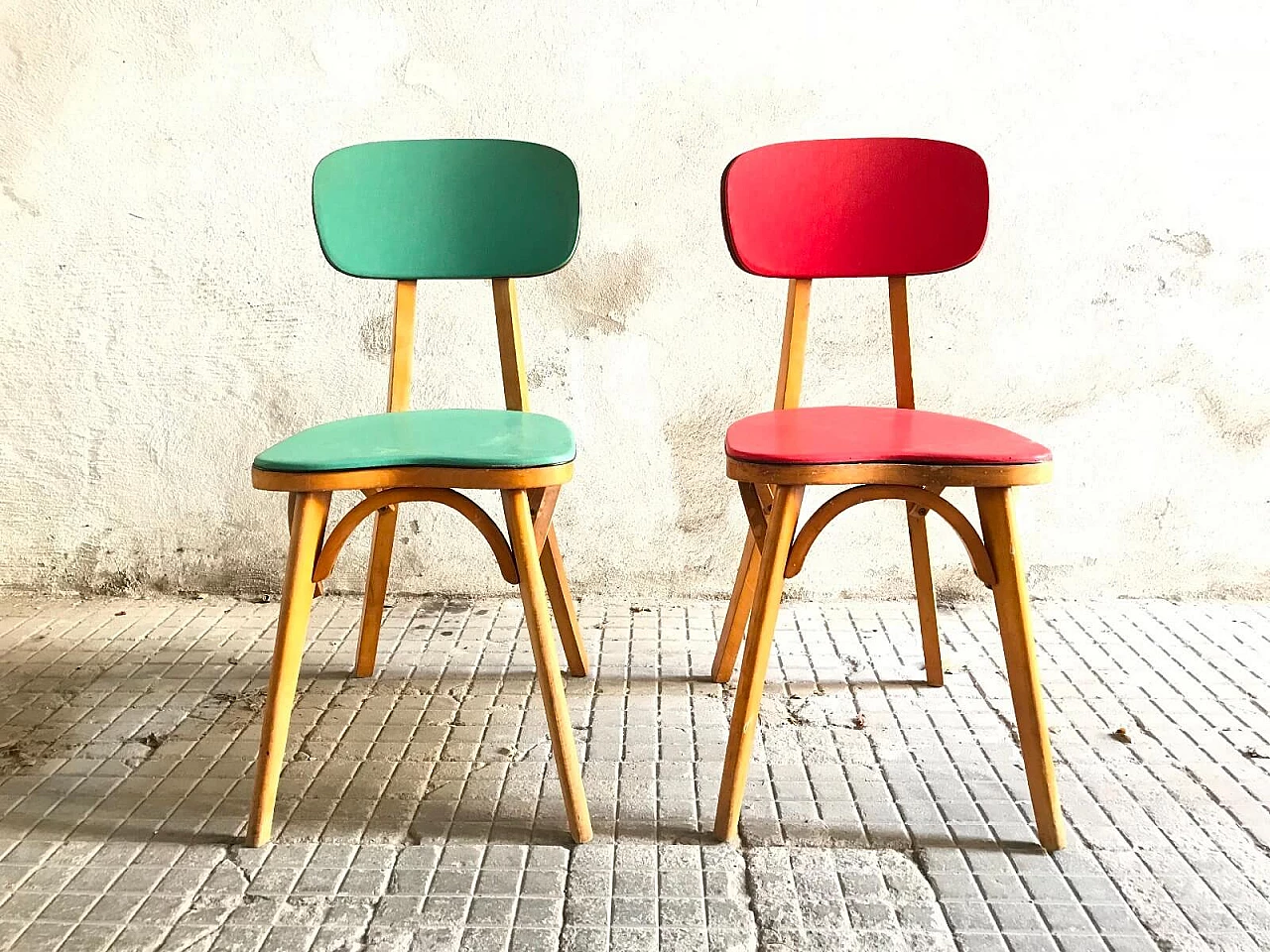 Pair of Baumann style bistro chairs 4