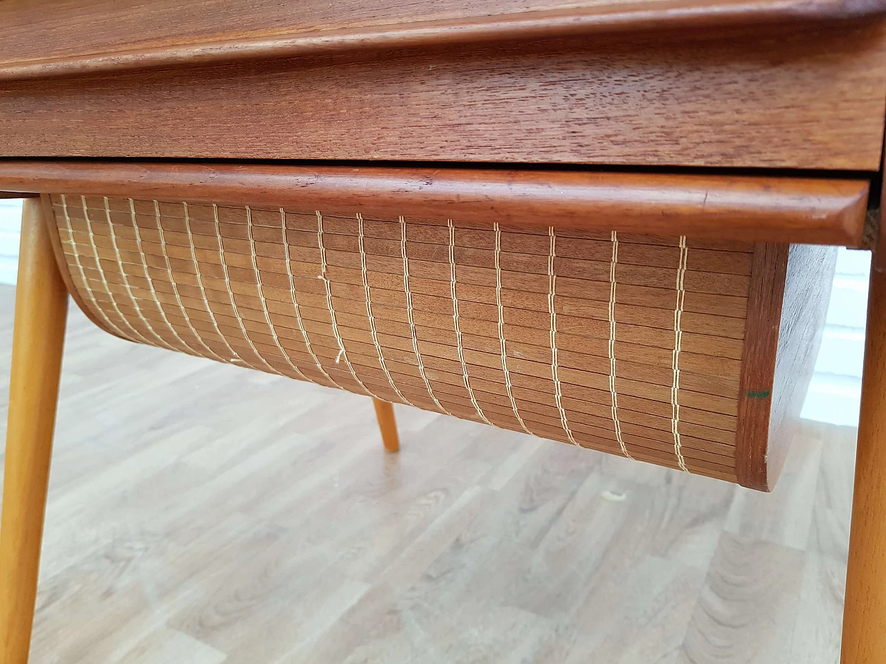 Scandinavian vintage sewing desk, teak wood, 60s 1063989