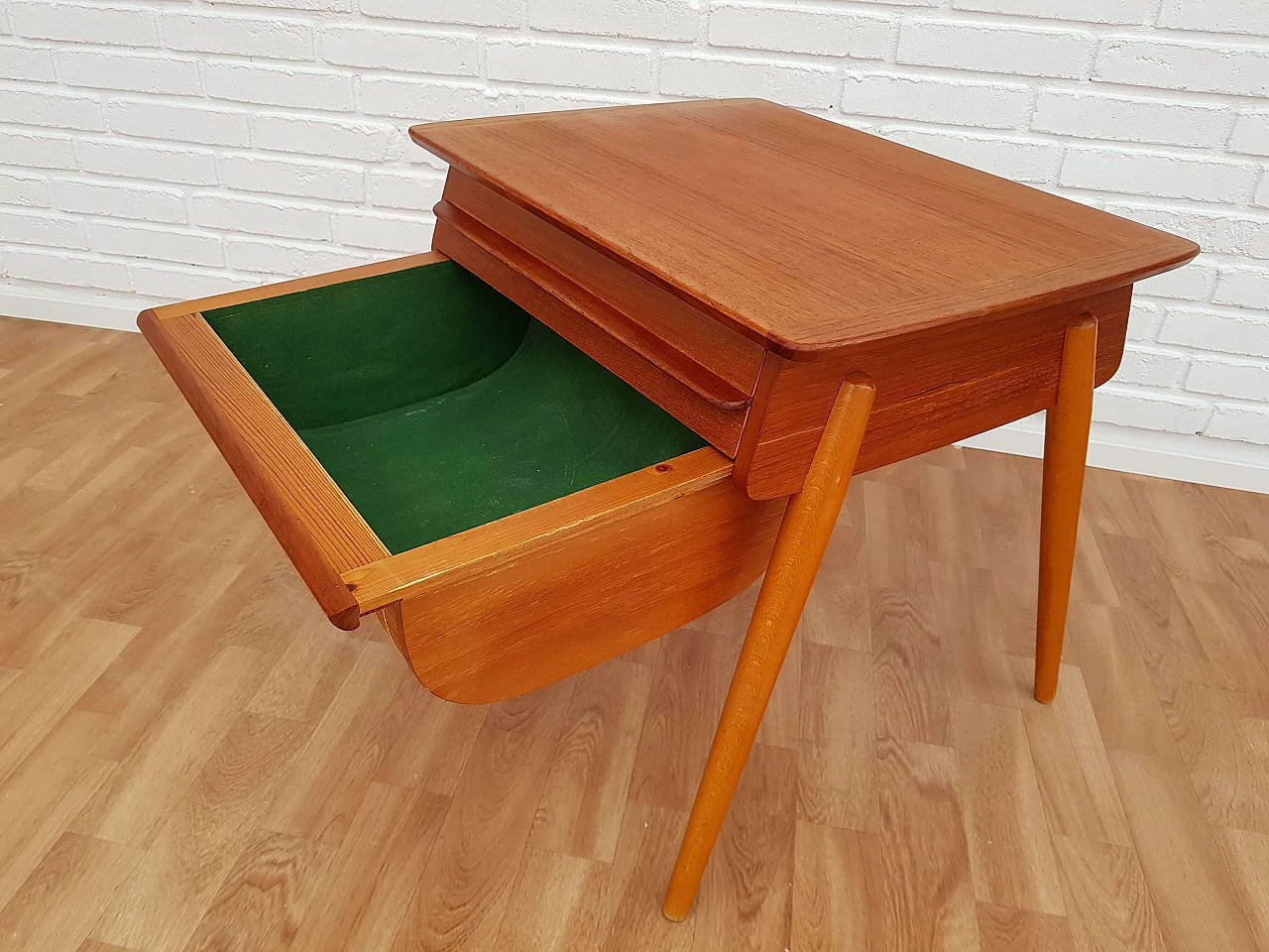Scandinavian vintage sewing desk, teak wood, 60s 1063991