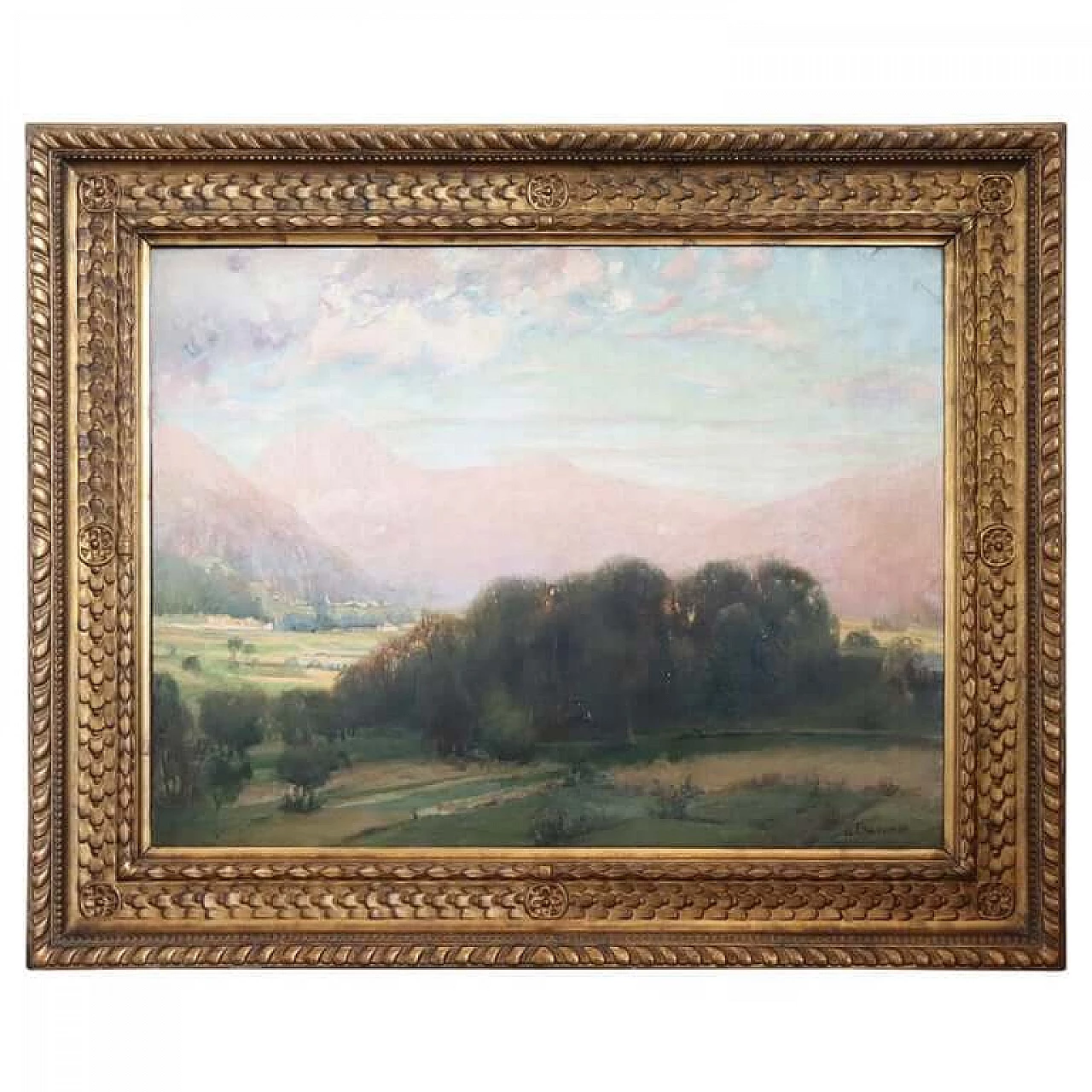 Large oil on canvas signed Antonio Baronio late XIX century with frame 1064018