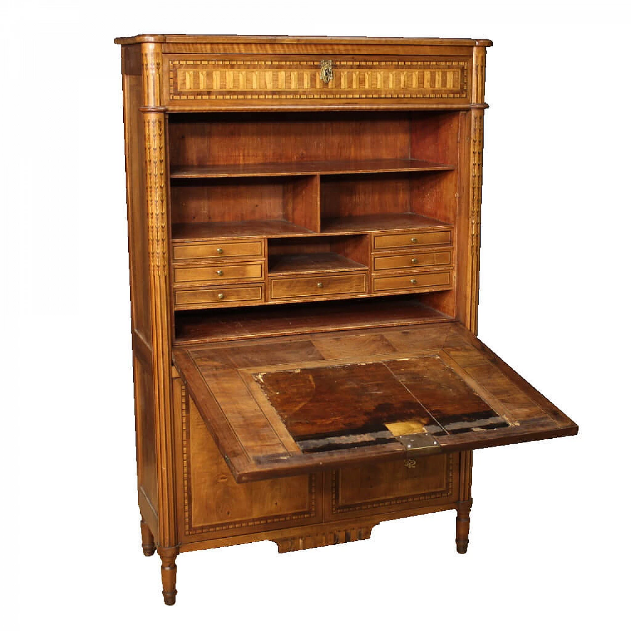 Secrétaire francese in legno intarsiato, '800 1064164