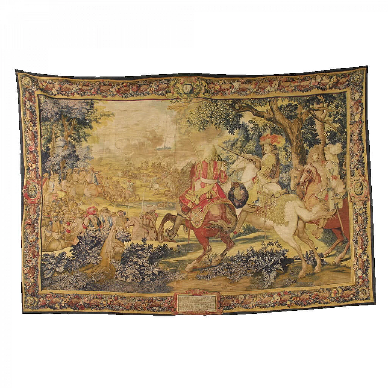 Large French tapestry depicting the battle of King Louis XIV 1064165