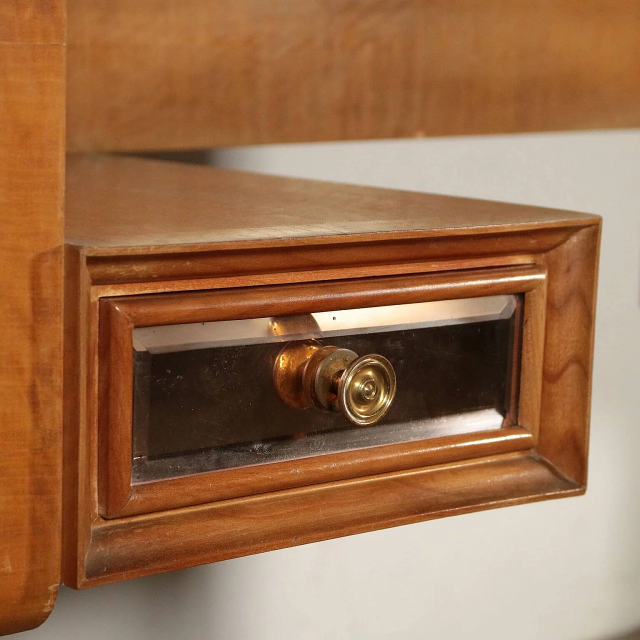 Mahogany dressing table with smoked glass top, Italy, 50s 1064206