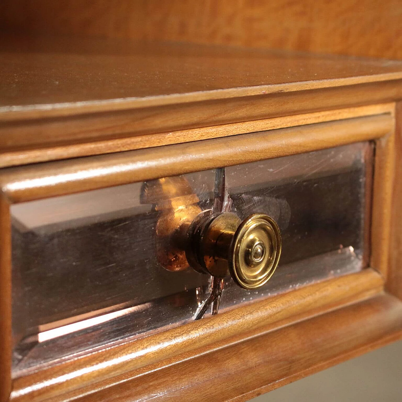 Mahogany dressing table with smoked glass top, Italy, 50s 1064208