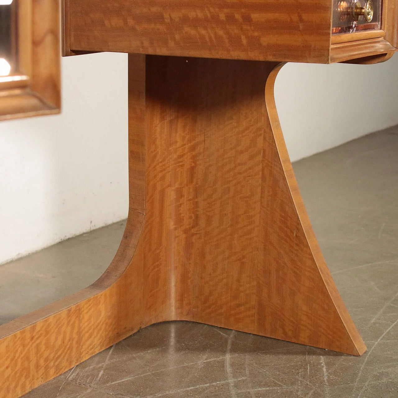Mahogany dressing table with smoked glass top, Italy, 50s 1064209