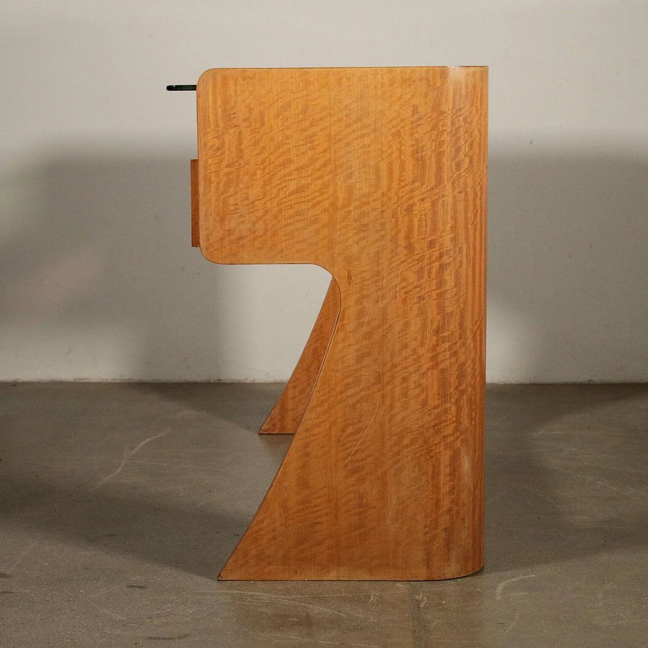 Mahogany dressing table with smoked glass top, Italy, 50s 1064212
