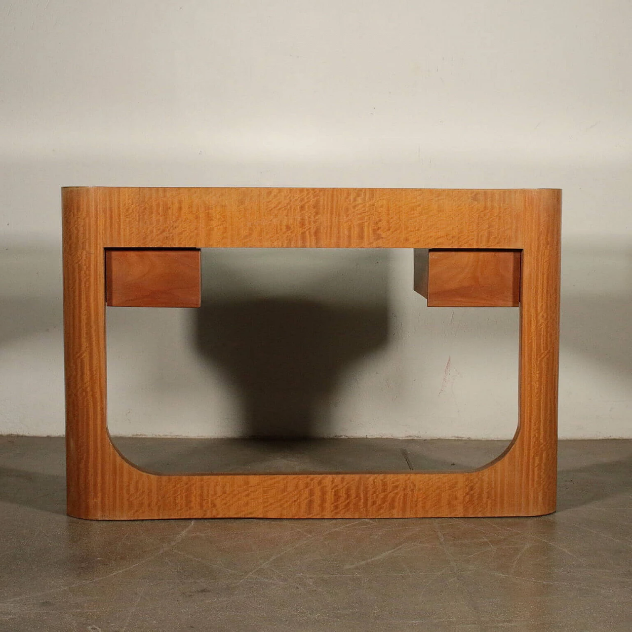 Mahogany dressing table with smoked glass top, Italy, 50s 1064213
