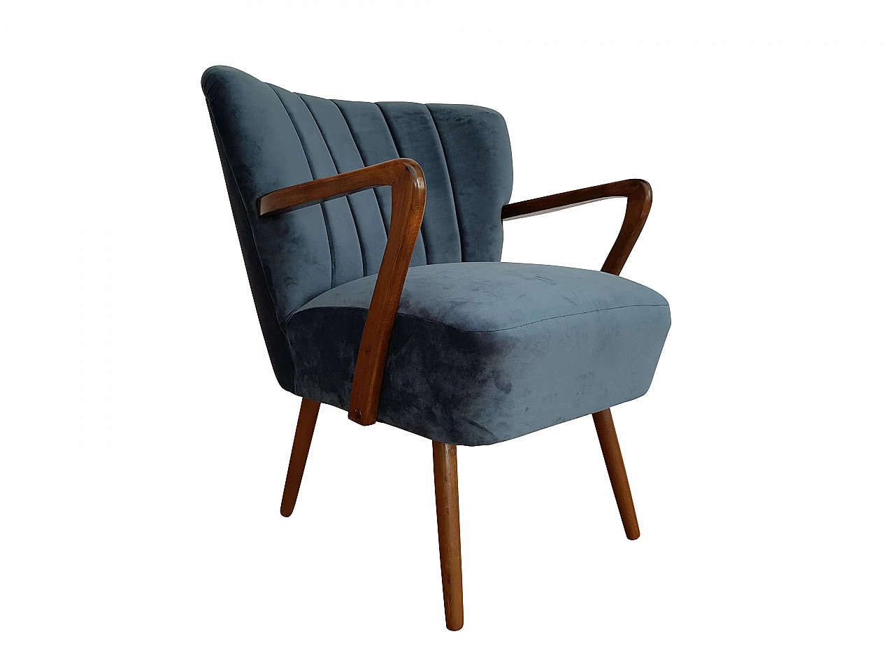 Vintage armchair, 70's, velour, completely restored 1064630
