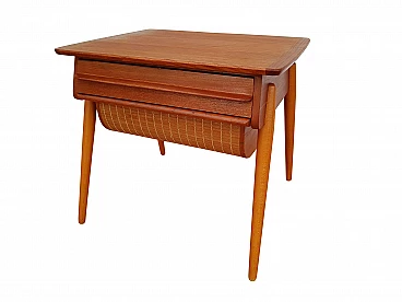 Scandinavian vintage sewing desk, teak wood, 60s