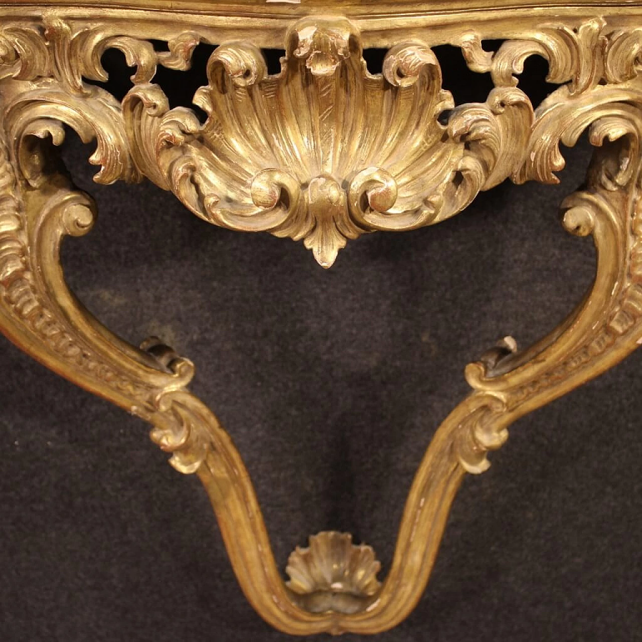 French console table in gilded wood with marble top in Louis XV style 1064646