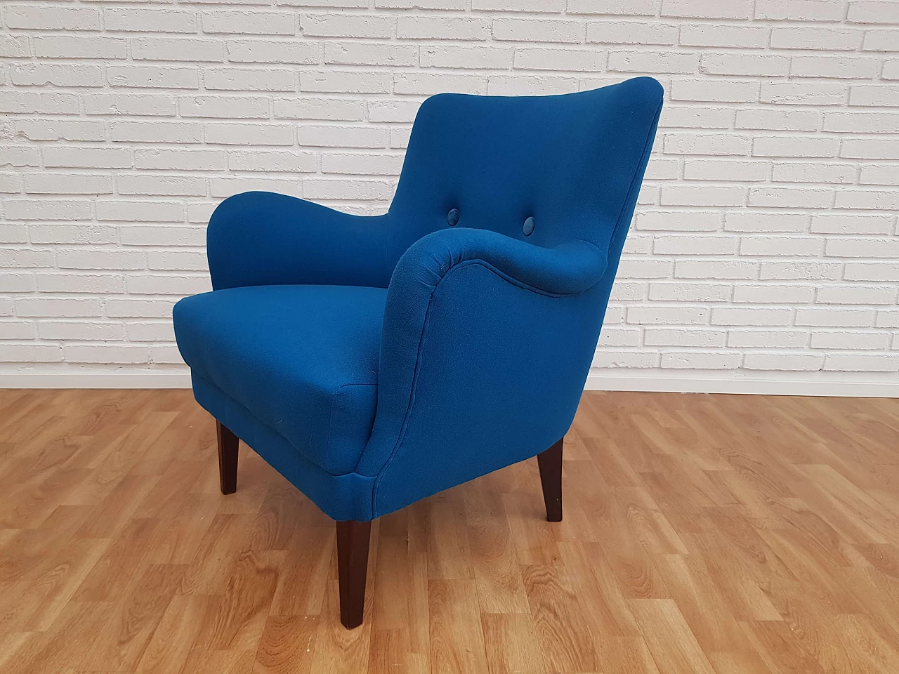 Danish armchair, 70's, wool, stained beech 1064776