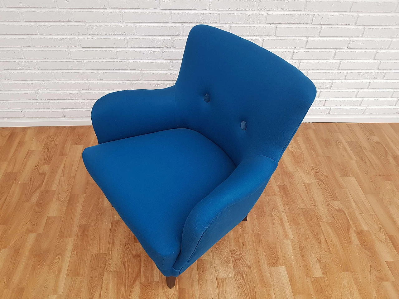 Danish armchair, 70's, wool, stained beech 1064777