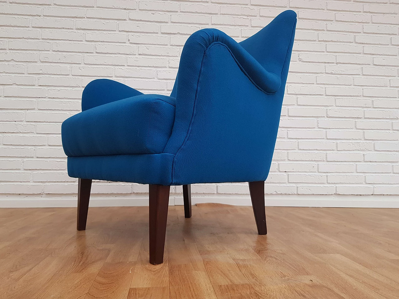 Danish armchair, 70's, wool, stained beech 1064778