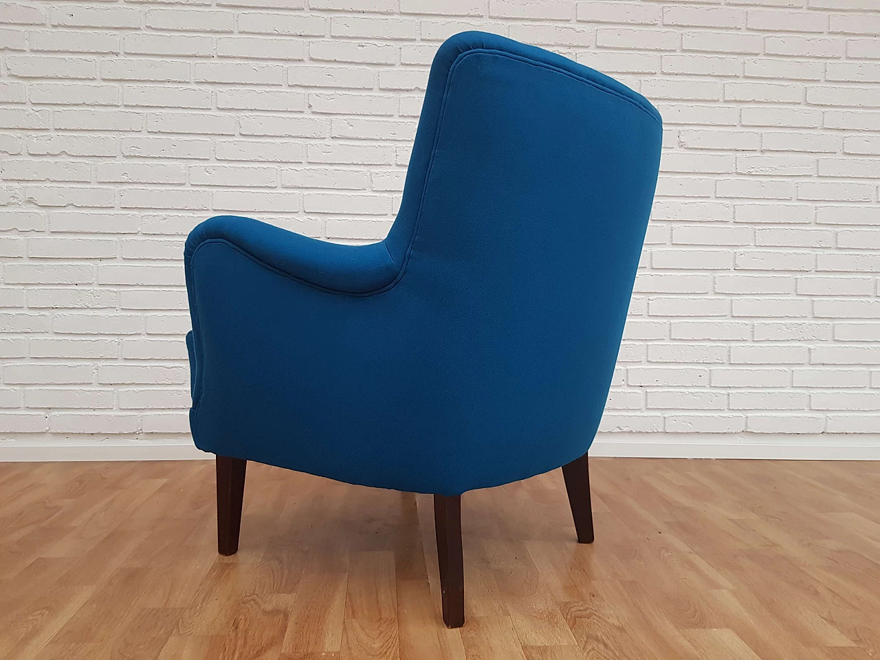 Danish armchair, 70's, wool, stained beech 1064782