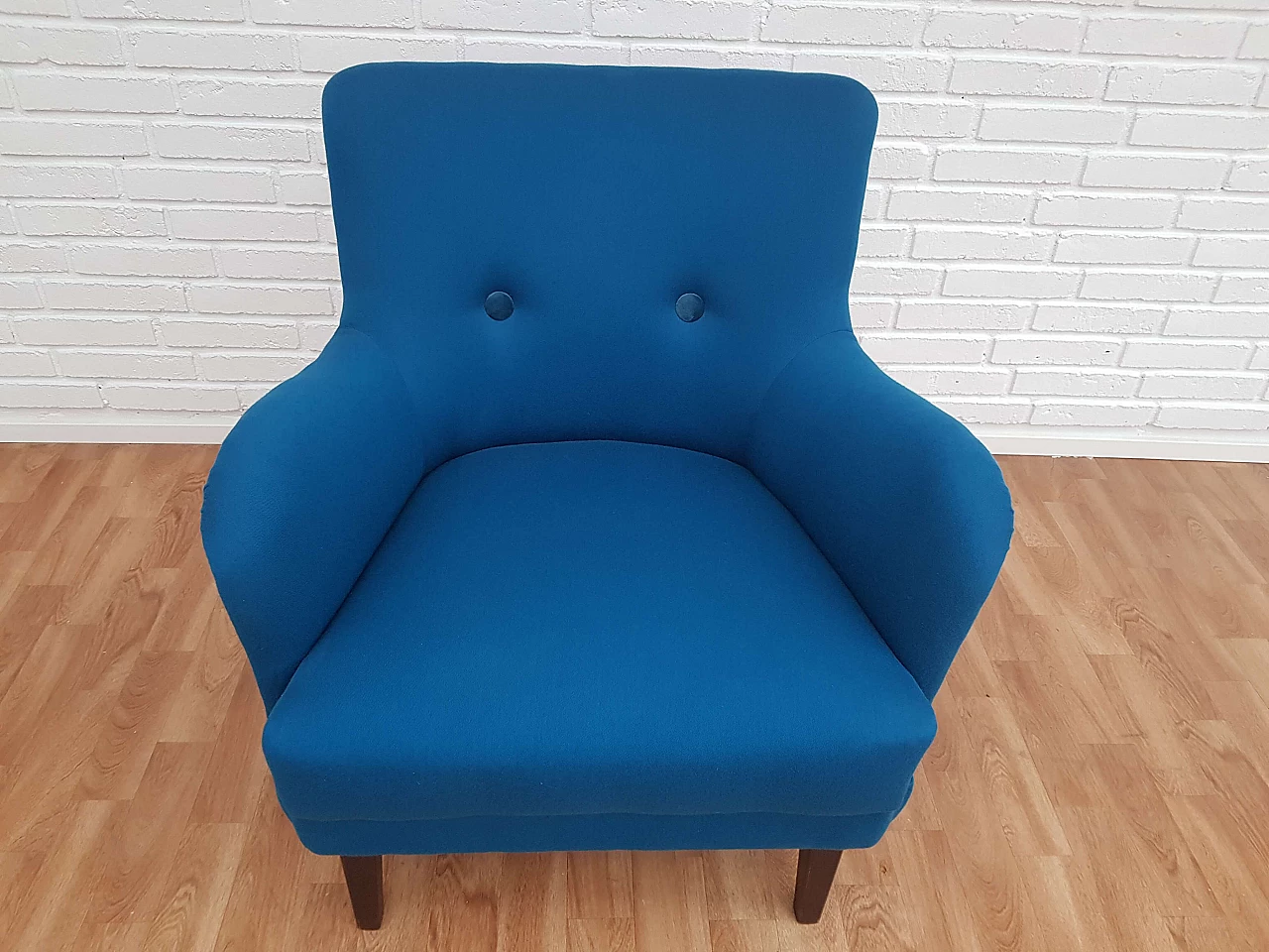 Danish armchair, 70's, wool, stained beech 1064785