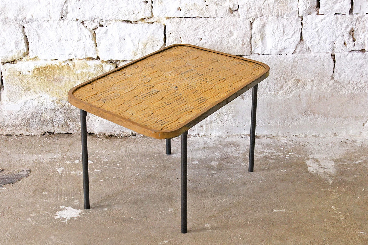Tavolino in ferro con piano in ceramica, anni '50 1064925