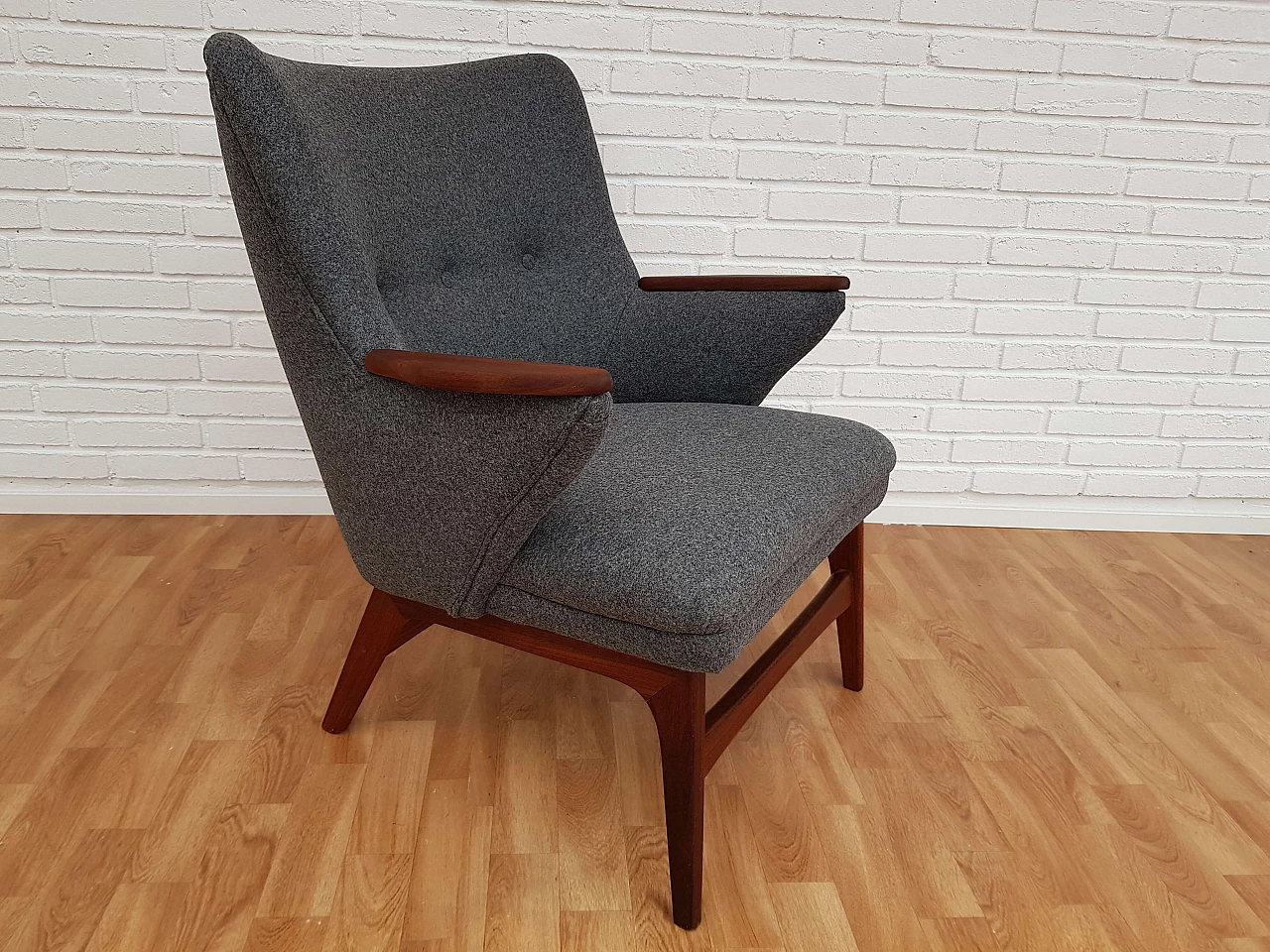 Danish designed sofa set, 60s, teak wood, wool 1065011