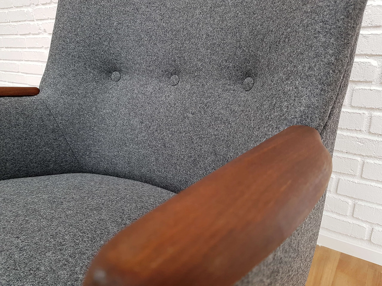 Danish designed sofa set, 60s, teak wood, wool 1065014