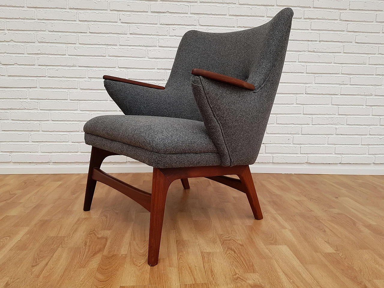 Danish designed sofa set, 60s, teak wood, wool 1065015