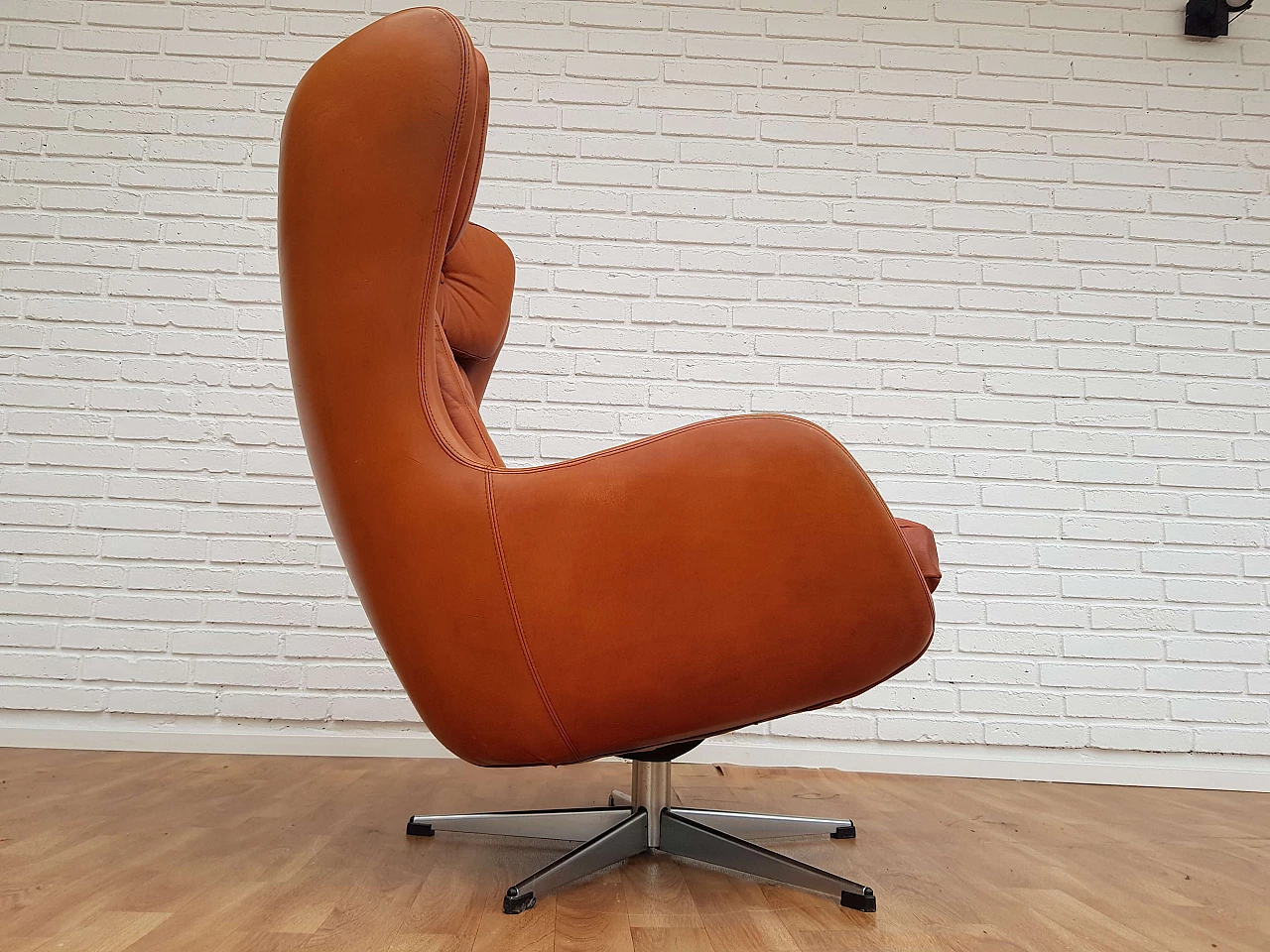 Danish lounge chair, Henry Walter Klein for Bramin, 70s, renewed leather 1065053