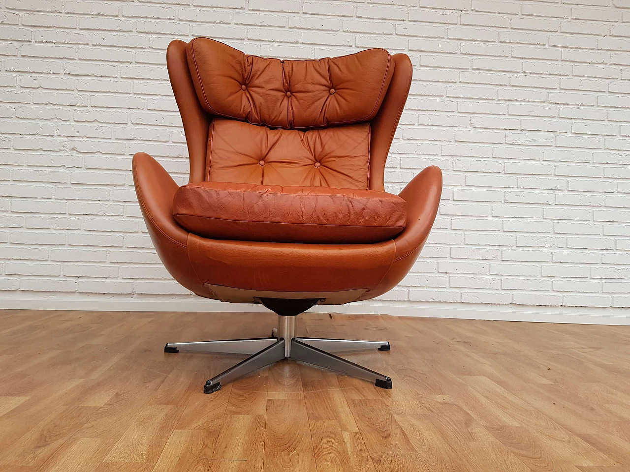 Danish lounge chair, Henry Walter Klein for Bramin, 70s, renewed leather 1065055